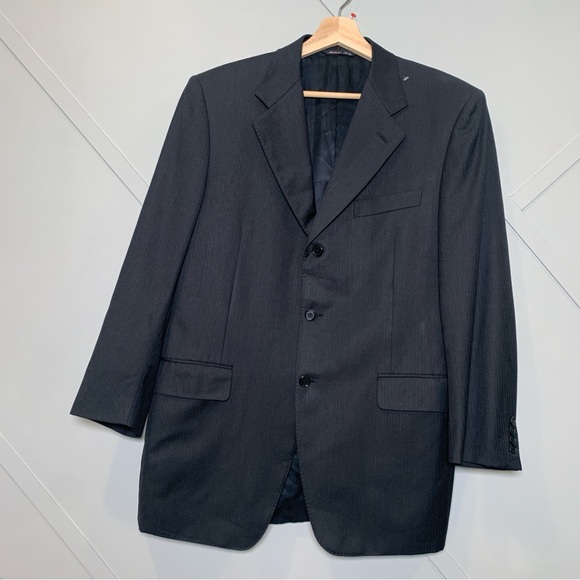 Canali Italian Super 120’s Men’s Navy Blue Overcoat Blazer Jacket Size 3… - Picture 2 of 10